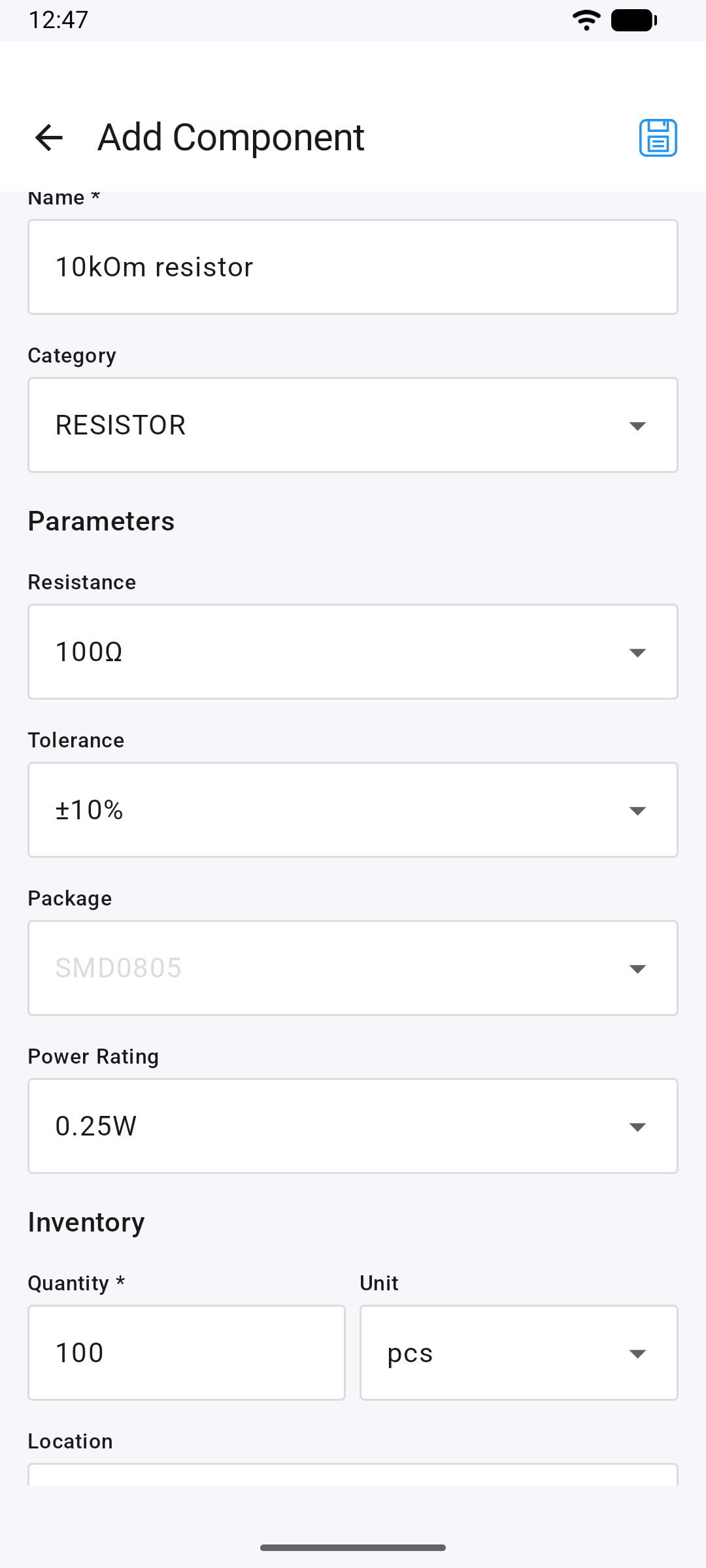 PocketParts app screenshot